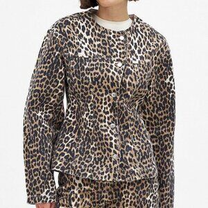NA-KD Leopard Print Denim Jacket